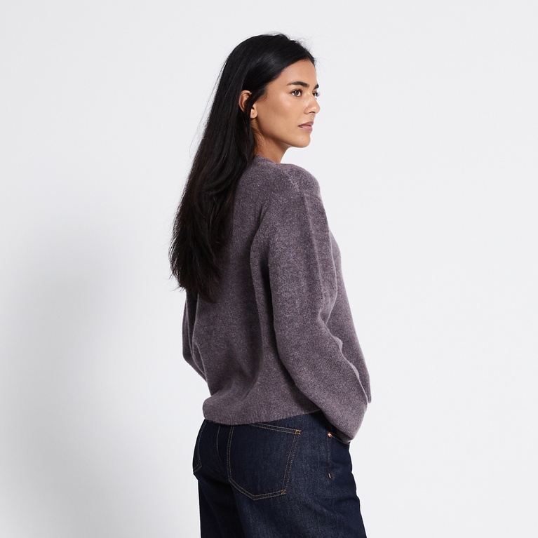 Basic knit sweater "Sadie" Heather Purple